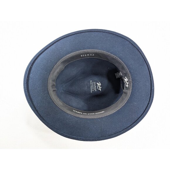 Bailey of Hollywood CURTIS Large 60 cm Navy Blue LiteFelt fedora made in USA, - Picture 5 of 10